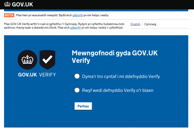 Supporting Welsh Language Users Of Govuk Verify Cefnogi - 