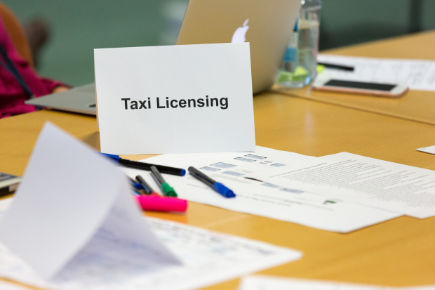 Image of taxi licensing place card