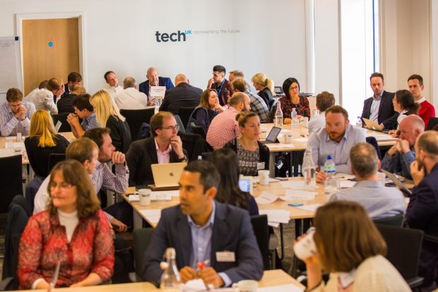 Delegates in discussion at techUK event