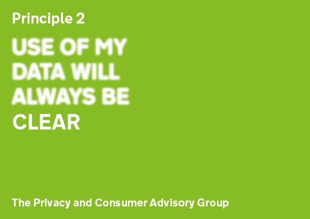 Privacy Principle 2: Use of my data will always be clear