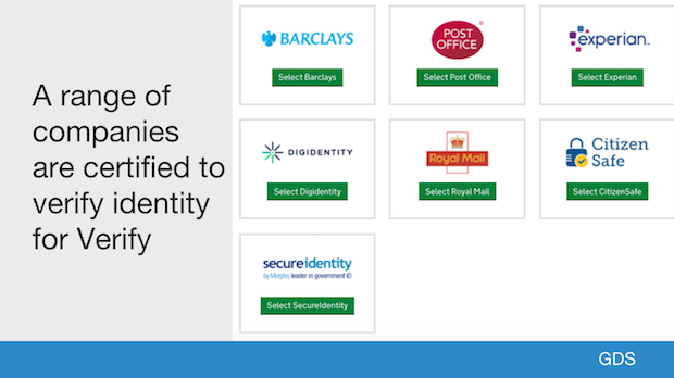 A range of companies are certified to verify identity for Verify