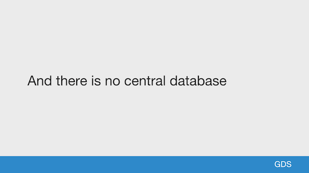 And there is no central database